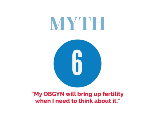 Myth #6 - My OBGYN will bring up fertility when I need to think about it
